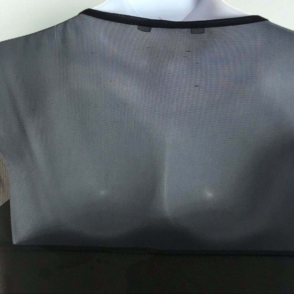 ASOS Inspire LBD Black Mesh Bodice Dress Sz 24 - Picture 5 of 6